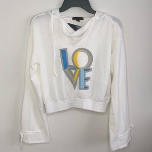 Material Girl Love crop hoodie